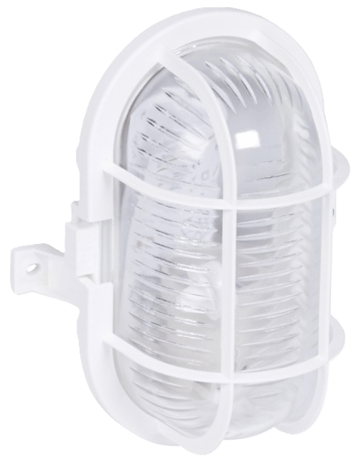 Brodska lampa bijela sa zaštitnom rešetkom